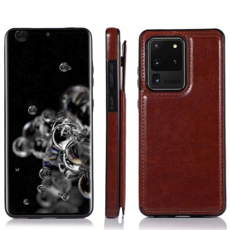 Samsung Galaxy S20 Ultra - Stilrent Nkobee Skal Korthållare Brun