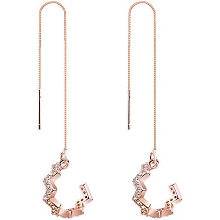 925 Sterling Sølv Bølge Manchet Øreringe Wrap Kvast Øreringe til Kvinder Teenagere Piger