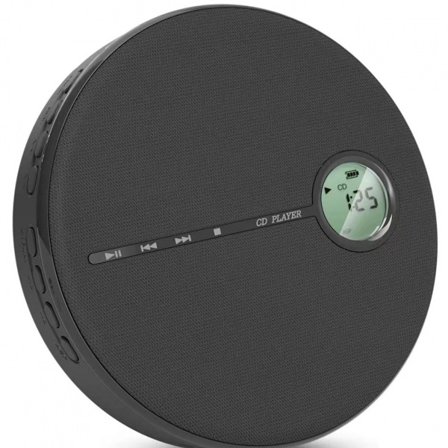 Uppladdningsbar Bluetooth CD-spelare, Musik CD-skivspelare för bil eller resa, Hemljud med stereohögtalare