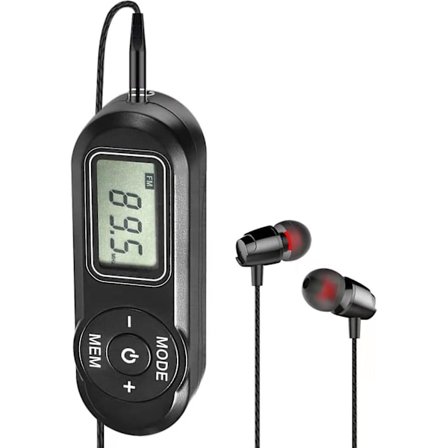 Henkilökohtainen FM-kävelyradio, Mini digitaalinen virityskannettava radio kuulokkeilla LCD-näyttö, taskuradio kävelyyn ja juoksuun (FMY)