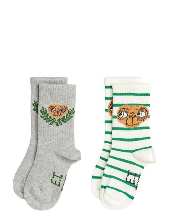 Mini Rodini E.t 2-Pack Socks - Grey - 28/31