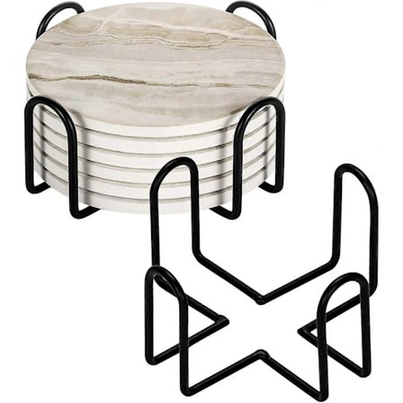 2 stk. Metal Coaster Holder, Kvadratisk Drikkekop Stativ, Sporholder, Sort Jern Metal Holder Opbevaringskasse Spisebord Dekoration