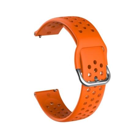 22 mm universal silikoneurrem med runde huller - Orange / Sølvspænde Orange