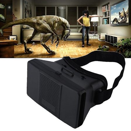 Sorte 3D Virtual Reality VR Briller Hodefeste for 4-6 tommers Mobiltelefon