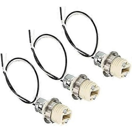 G9 Lys Base Sokkel Sæt, 3 Pak 25 cm Lang Ledningsledning Keramisk Lampeholder Base med Sokkel Ring Fjernelsesværktøj, Hvid