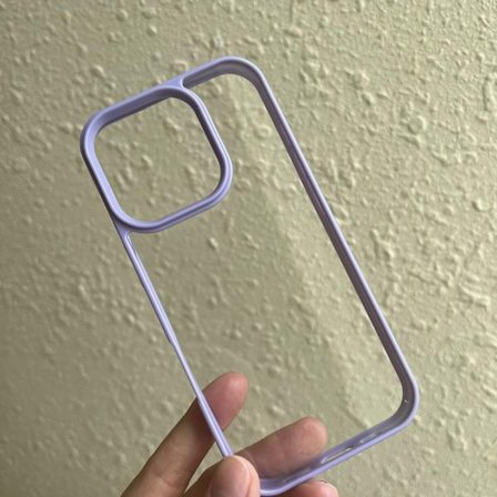 2 st Fodral för iPhone 17promax lila kant ögonskydd skåra färg kräm lim