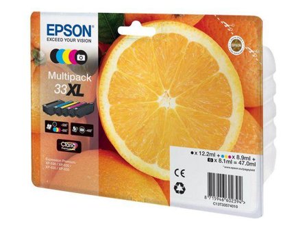 Epson 33XL Multipack - 5-pack - 47 ml - XL - svart, gul, cyan, magenta, fotosort - original - blister - blekkpatron - for Expression Premium XP-530,