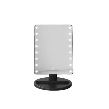 LED Makeup Spejl med 16 Lys - Transportabel Bordplade Vanity Spejl