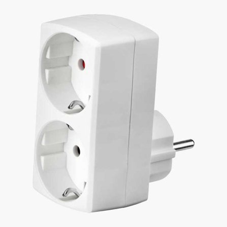 Biltema - Grenkontakt 2-veis jordet, Praktisk blokkerer ikke den andre dobbeltskontakten