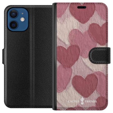 Kompatibelt Plånboksfodral till Apple Apple iPhone 12 mini Cactus and Friends - Blush Paper Hearts