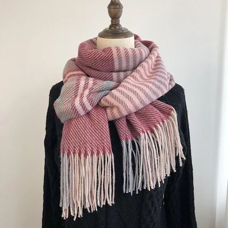{xj} Kashmir-liknande scarf, japansk och koreansk söt student scarf, w