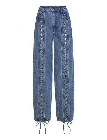 ROTATE Birger Christensen | Denim Laced Leg Pants | 28