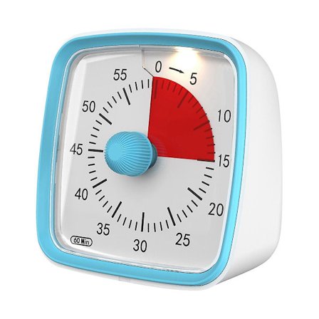 Visuel Timer med Natlys, 60 Minutters Nedtællingstimer til Børn og Voksne, Tidsstyringsværktøj