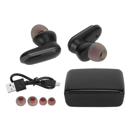 Sprog Oversætter Earbuds Bluetooth 5.0 Støjreduktion Understøtter 74 Sprog 70 Accent Trådløs Oversætter Earbuds Sort Grå