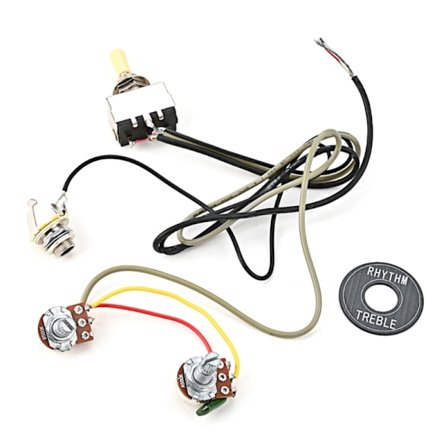 Gitarledning Hareness Kit 500K Pots Control 1V 1T 500K 3-veis bryter med jack