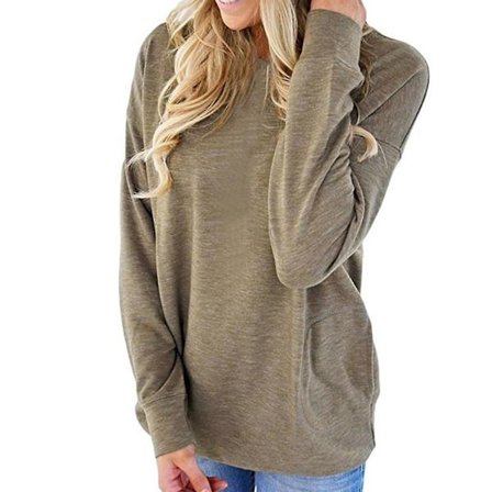 Rundhals Långärmad Lätt Tunn Hudvänlig Pullover Topp för Pendling