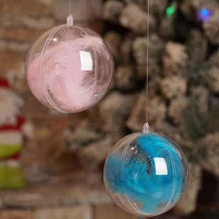 5 stk klare plastikkugler 4,3"x2,1" gennemsigtige juletræskugler til gør-det-selv-håndværk