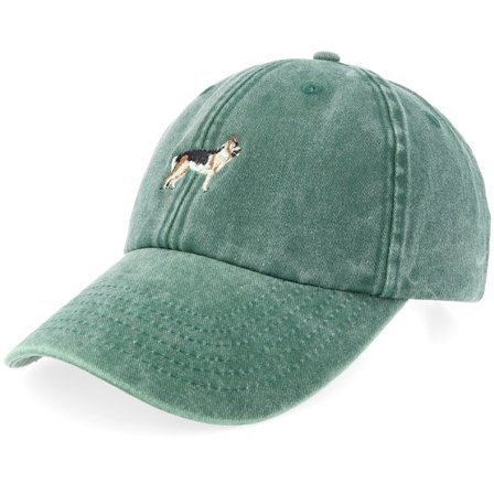 Iconic - Green unconstructed Czapka Z Daszkiem - German Shepherd Dog Vintage Washed Bottle Green Dad Cap @ Hatstore