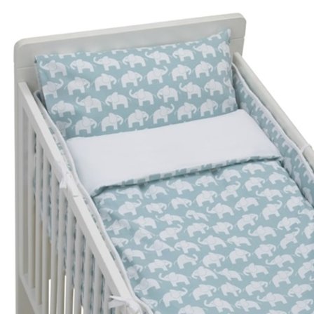 Elefant ECO, Pussilakanasetti pinnasänkyyn, Sininen - Oikea Start