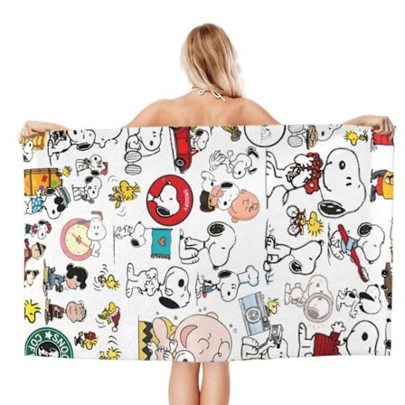 Snoopy 2 Badehåndklæde Unisex Håndklæder Mode Håndklæde Superfin Fiber Strandhåndklæder DW626