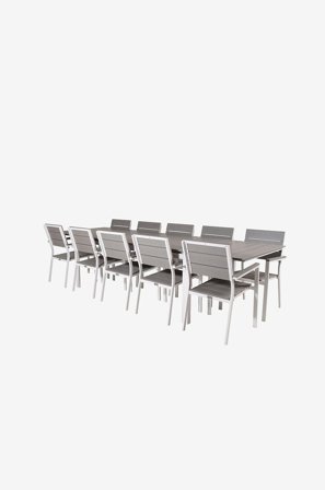Venture Home - Ruokailuryhmä Louis, jossa pinottavat tuolit Louis 10 kpl - Harmaa - Ruokailuryhmät - - Homeroom
