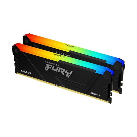 Kingston FURY Beast RGB - DDR4 - sett - 64 GB: 2 x 32 GB - DIMM 288-pin - 3200 MHz / PC4-25600 - ikke-bufret