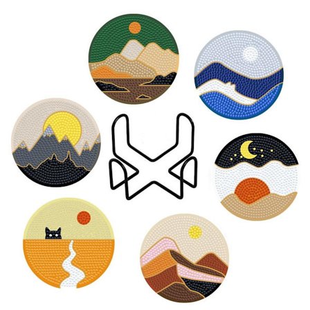 6 stk/sett gjør-det-selv-diamantmalingsunderlegg bord dekkematte G G