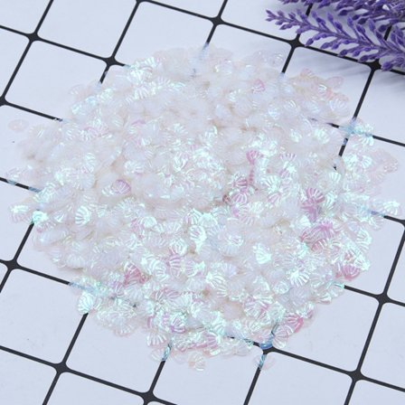 100g/Pakke Iridescent Shining Shell Shell Paljetter HVIT HVIT