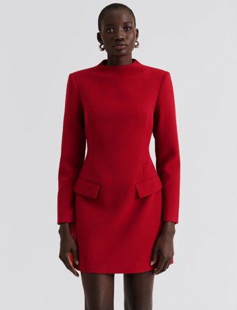 Malina Leanna High Neck Mini Dress - Red - 44