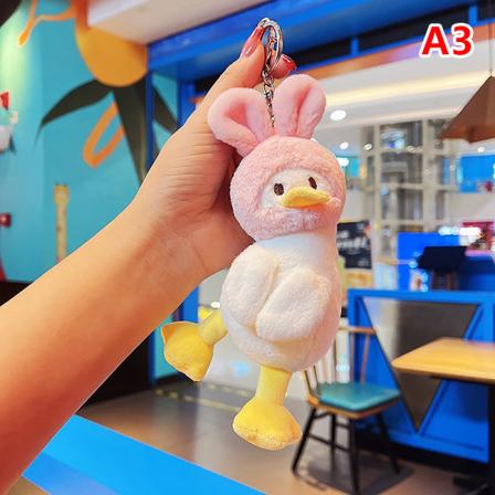 Ryggsekk Doll Bag Anheng nøkkelring Funny Head Duck Plysj Doll A3