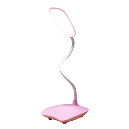LED-ladeskrivebordslampe for studenter, kontor, med USB-lading, kan være rosa