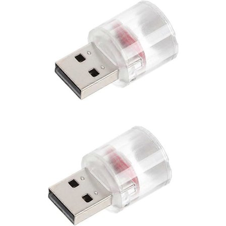 2 kpl Mini LED-auton USB-tunnelmavalaisin, pieni yövalo, punainen
