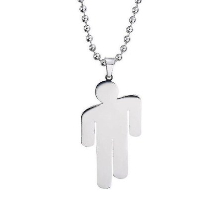 Billie Eilish-anheng i rustfritt stål, Villain-anheng, anheng i rustfritt stål til par, sølv, 1 stk.