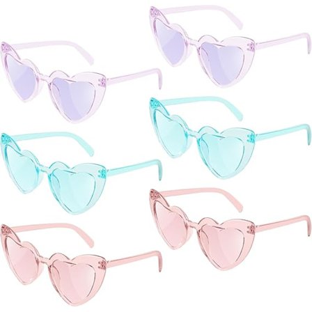 Hjerte Party Briller, Hippie Briller Solbriller Funky Briller, Fastelavnskostume Solbriller Festival Outfits til Børn og Voksne