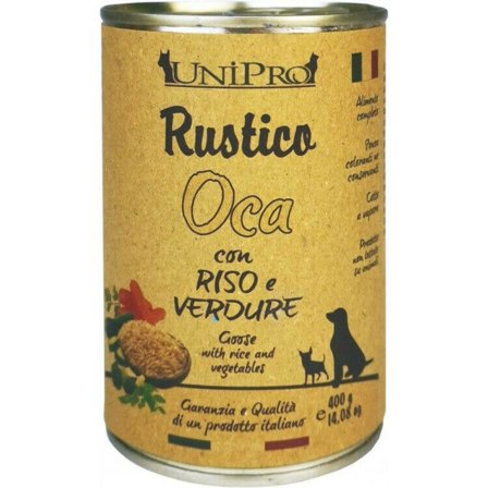 Unipro Rustico Cibo Umido Oca Riso E Verdure Per Cani Barattolo