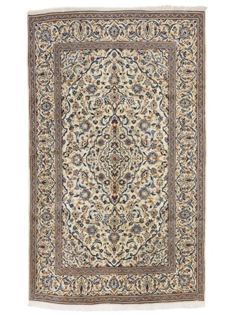 Noué À La Main Kashan Tapis 192X296 De Laine Marron/Beige