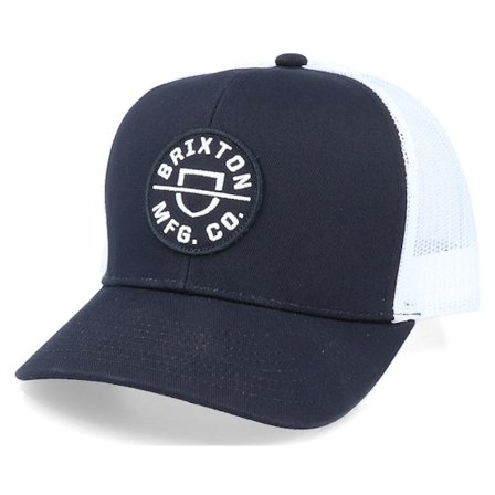 Brixton - Svart trucker Caps - Crest MP Black/White Trucker @ Hatstore