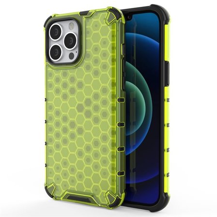 Honeycomb Case panser cover med TPU Bumper til iPhone 13 Pro Max grøn