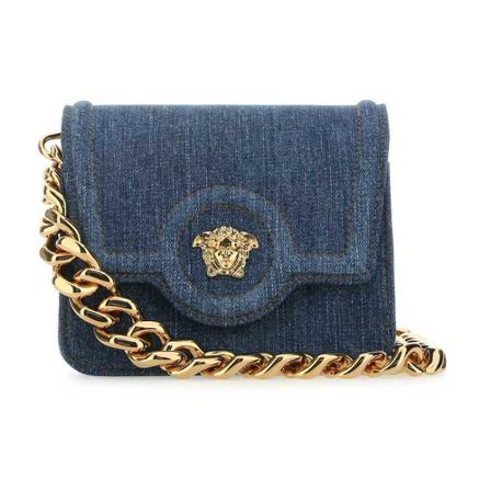 Versace, Shoulder Bags Blauw, Dames, Maat:ONE Size