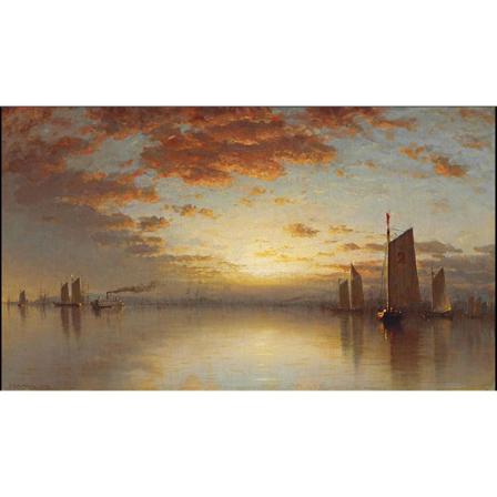 Sunset Over New York Bay (c.1878), Sanford Robinson Gifford Brun