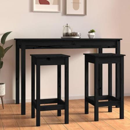 Vidaxl Barstolar 2 St Svart 40x40x78 Cm Massiv Furu Svart