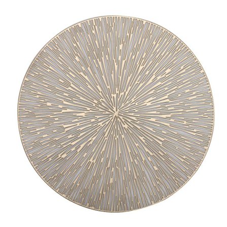 Koppmatta iögonfallande slitstark pvc rundformad värmeisolerande bordstablett för hem (guld)