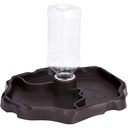 Matelijan vesiautomaatti, 2-in-1-anti-overflow-kulho ruoka-automaatti, muovikulho kilpikonnalle gekolle - ruskea