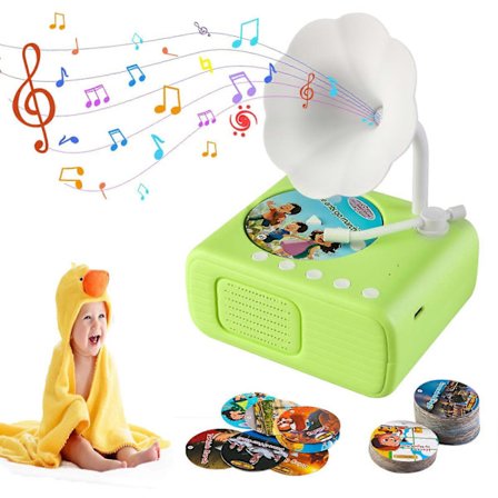 Interactive grammofon för barn: Musik och berättelser på flera språk