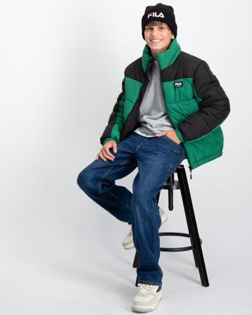 Fila THALWENDEN blocked puff jacket Grün Jacken Jungen - Kidsbrandstore