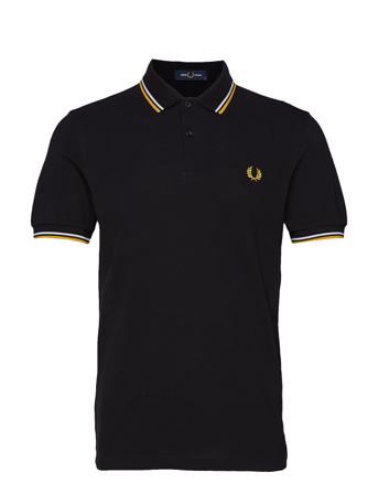 Twin Tipped Fp Shirt Polos Short-sleeved Svart Fred Perry