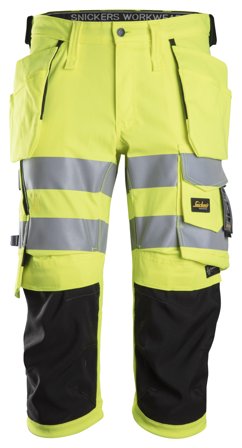 Snickers Workwear 6138 Piratbukser Advarsel, gul/sort Varsel, gul/sort, Tøj