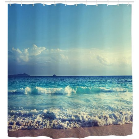 Pitkä Suihkuverho Ocean, Meriaaltoja Sininen Taivas Vedenkestävä Anti Mou
