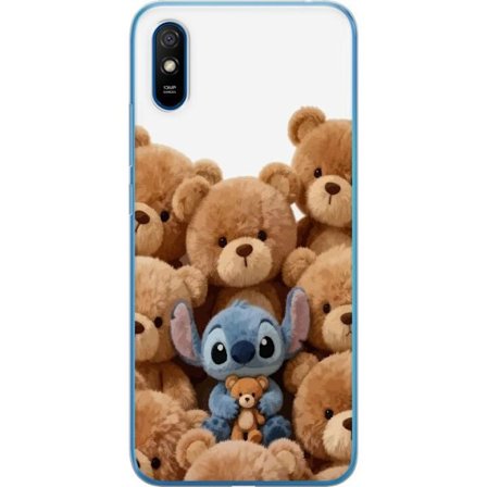 Kompatibel Mobilcover til Xiaomi Xiaomi Redmi 9A Sød og sikker illustration med Stitch omgivet af bamser, der skaber en varm og legende følelse for