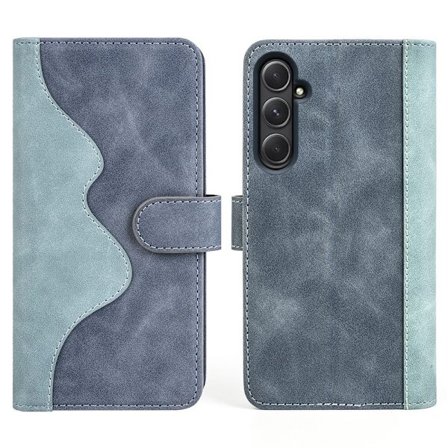 To-farvet Samsung Galaxy A55 læderetui - Blå